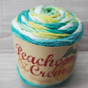 Green Stripes, Peaches & Creme, Kitchen Cotton Yarn, Knit and Crochet Projects, Medium #4