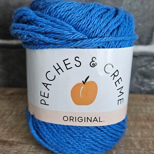 Royal, Peaches & Creme, Blue Kitchen Cotton Yarn,  Knit Crochet, Medium #4
