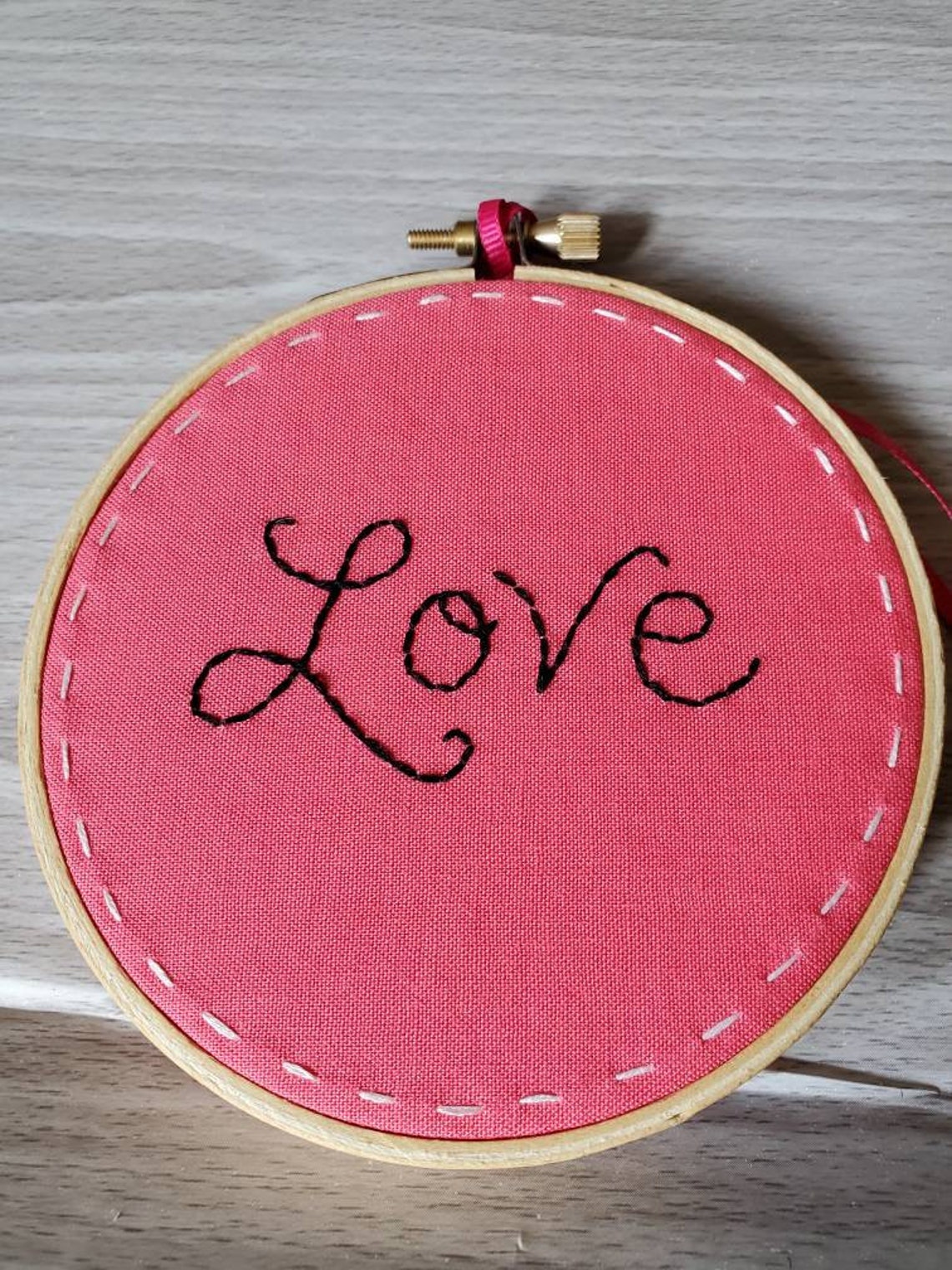 Love Wall Hanging Embroidery Hoop Art Love Phrase Wall Art Etsy