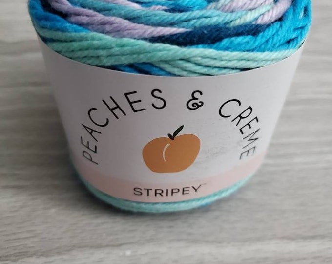 Evening Sea, Peaches & Creme Yarn, Shades of Blue Sea Glass Violet