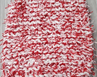 Candy Cane Scrubby, Red White Scrubber, Kitchen Cotton Round, Christmas Holiday Gift, Ecofriendly & Reusable