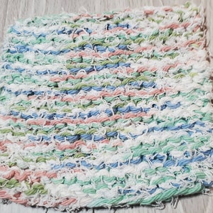 Stoneware Ombre Scrubby, Kitchen Dishrag, Knitted Scrubber, Blue Green ...