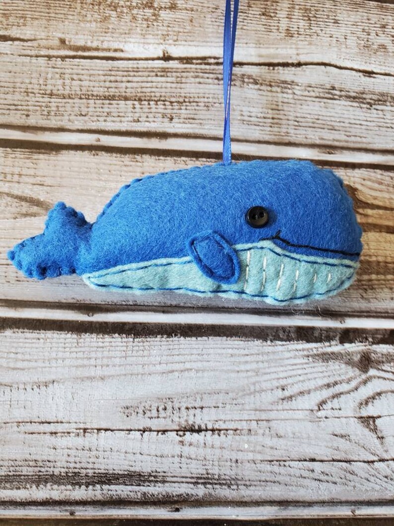 Blue Whale Ornament Felt Whale Ornament Christmas Ornament Etsy