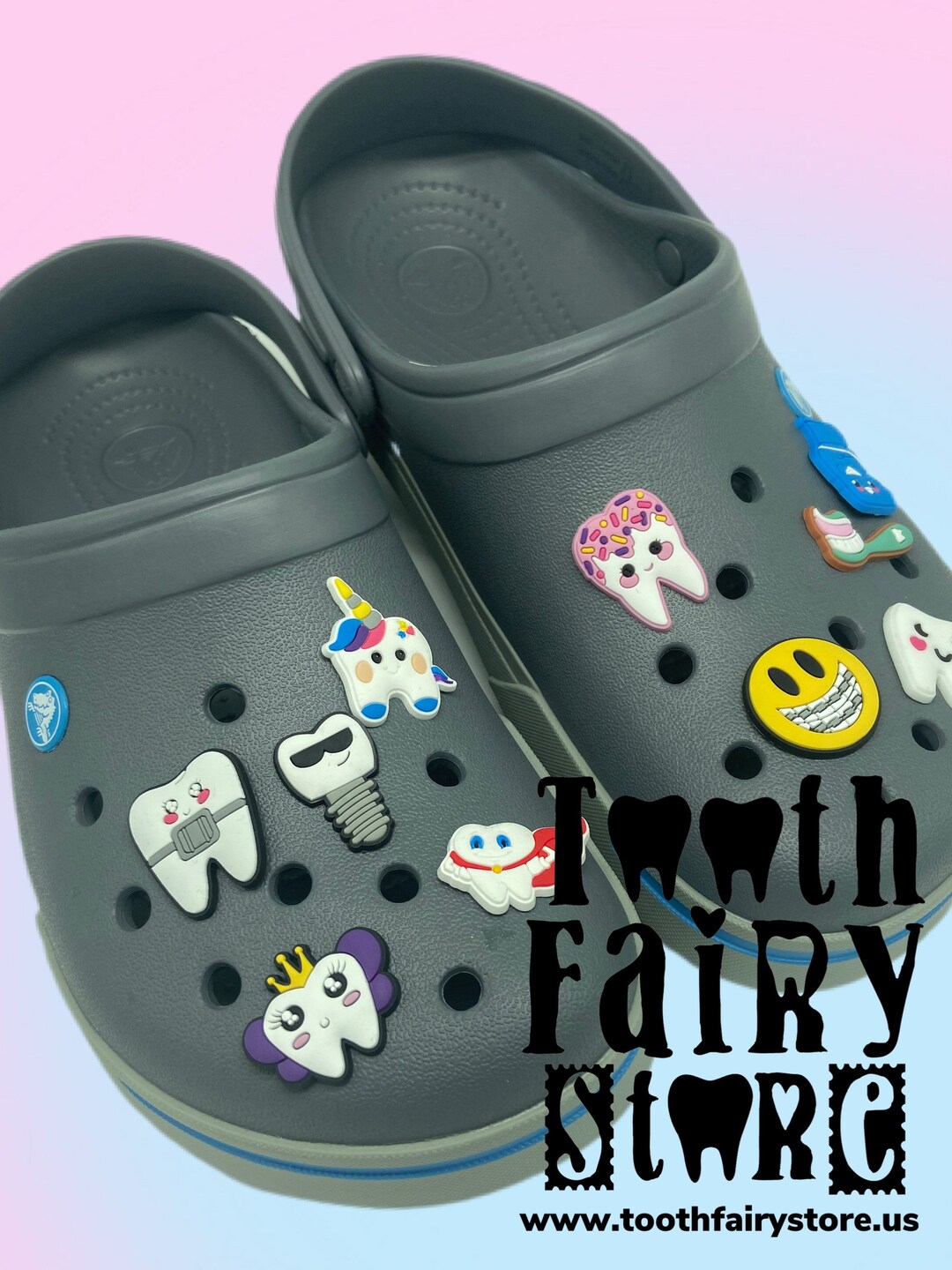 Dental Themed Shoe Charms. Teeth Charms. Tooth Charms. Dental Hygienist