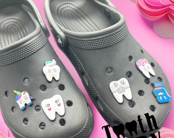 Dental Themed shoe Charms. Teeth Charms. Tooth  charms. Dental Hygienist, Dental Hygiene, Dentist, Dental Assistant.