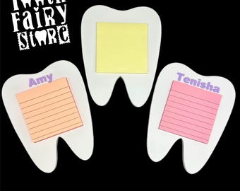 Tooth Shape Sticky Note Holder: Dental Office Decor