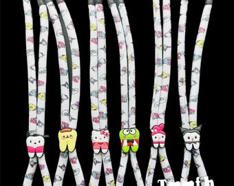 Dental Loupes Strap, Hello Kitty Smiley Tooth Pin, Adjustable Hygienist Gift, Dental Assistant Gift, RDH Glasses Strap