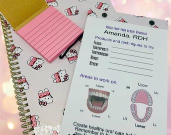 Dental Hygienist Notepad: Gold Foil Teeth, Lined & Blank Pages