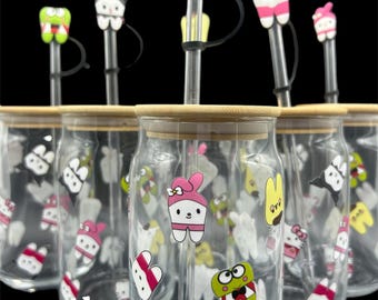 Dental Themed Glass Tumbler with Bamboo Lid & Straw: 16oz Vengertooth Cup