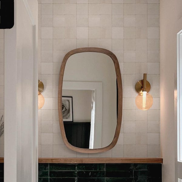 Zellige Tile Wallpaper, Beige Tile Wallpaper, Moroccan Wall Mural, Neutral Bathroom Backsplash, Peel and Stick, Kitchen Tile Look, Faux Tile