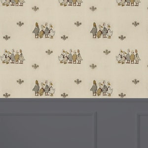 Cute Wallpapers for Kids Room Decor, Ducks, Geese, Classic, Peel and Stick, Removable, Self-Adhesive, Aesthetic, Textured, Wallpaper, Woven