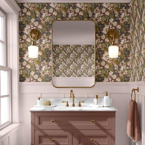 Burgundy Blooms Wallpaper, Tiny Floral, Peel and stick wallpaper, removable wallpaper home decor styles, Deep Red Wallpapers. Retro
