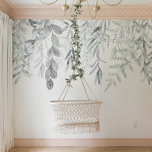 Rainforest Wallpaper Mural, Wall Murals, Peel and Stick, Leaves, Wall Decal, Leaf, Wall Covering, Green Decor, Nature Decor