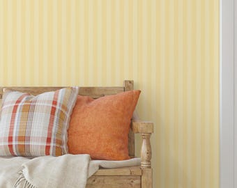 Papier peint à rayures jaunes : décoration murale d'inspiration vintage