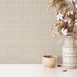 Rattangewebe-Tapete, dicke Tapete zum Abziehen und Aufkleben, Tapete im modernen Stil, Rattan-Replik-Tapete