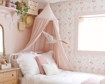 Efeu Cottage Tapete, Tapete mit Blumenmuster, Paisley, Rosa, Mädchenzimmer, Tapete, Schälen und aufkleben, Cottagecore Style