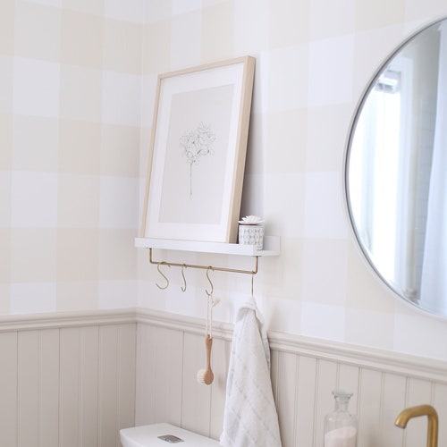 Pink Gingham Wallpaper Peel and Stick Wallpaper Removable Etsy