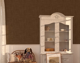 Brown Grasscloth Look Wallpaper, Peel and stick wallpaper, Faux Linen Wallpaper, brown, textured wallpaper, neutral home decor, traditional