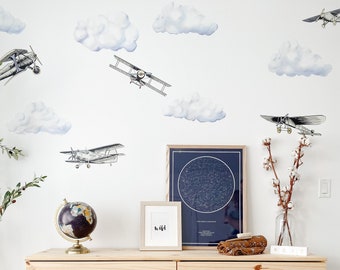 Boys Wall Decals. Boys Room Decor. Airplane Wall Decal. Airplane Vinyl Wall Decor. Kids Wall Decals. Boys Decals. Aeroplane Decals. Planes