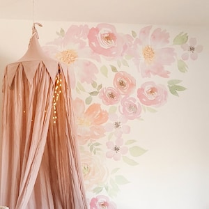 Floral Wall Decals - Floral Decals - Peel and Stick - Floral Wall Stickers - Pink - Flower - Nursery - Wall decals - Baby - Decor - Flowers