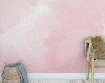 Cotton Candy Wall Mural | Plaster Peel and Stick Wallpaper | Pink Wallpaper | Removable Wallpaper | Peel and Stick Wall Paper | Venetian