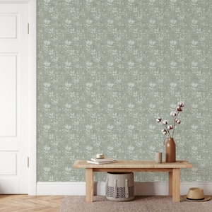 Wall Art, Forest Green Wallpaper for All Home Decor Styles, Thick Peel and stick wallpaper, Antique, Peel and stick wallpaper, Wall Decor
