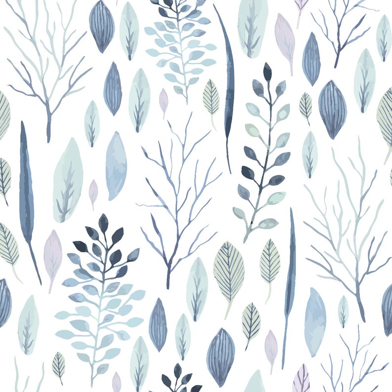Watercolor Wallpaper Floral Wall Decor Temporary Wallpaper Nightengale Wallpaper Peel and Stick Forest Decor Hand Painted Wallpaper