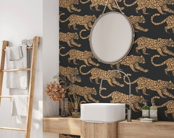 Leopard Print Peel and Stick Wallpaper, Removable Animal Print
