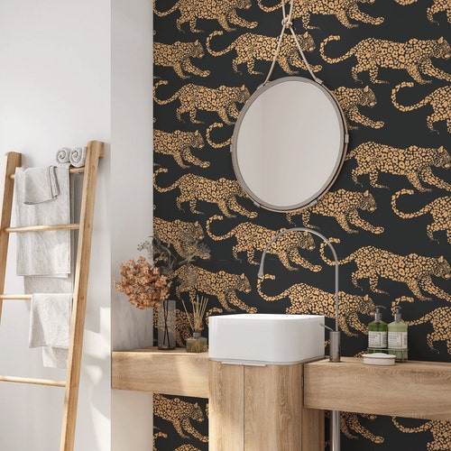 Peel and Stick Wallpaper. Removable Wallpaper. Leopard Etsy