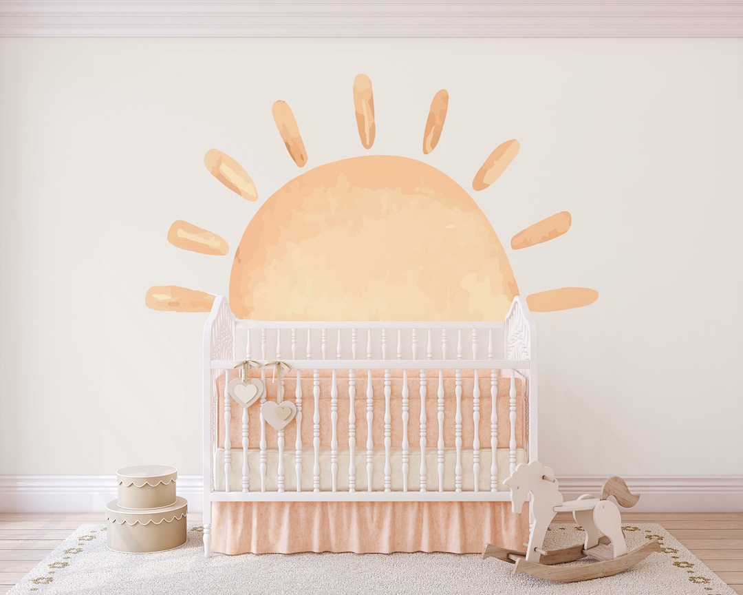 Watercolor Sun Wall Decal | Wall Decal , Sun Decal, Bohemian Wall ...