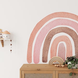 Muursticker regenboog herfst | muursticker, regenboog sticker, boho muursticker vintage kinderkamer, halve cirkel sticker, boog sticker, meisjeskamer