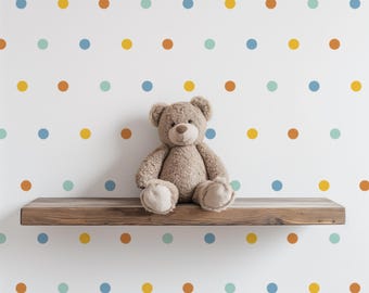 1 Inch Color Customizable Wall Dots, Peel and Stick Polka Dot Wall Decals, Removable Nursery Stickers, Kids Room Decor