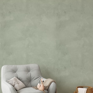 Sage Green Limewash Wallpaper, Peel stick, removable wallpaper for all home decor styles, Aesthetic Wallpapers. Faux Texture Wallpaper