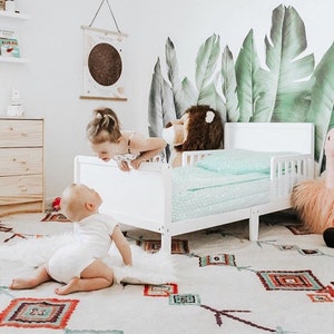 Giant Tropical Leaves, neutral wall decor, neutral wall art, tropical nursery, safari nursery, neutral baby, neutral nursery art, leaf decal image 2
