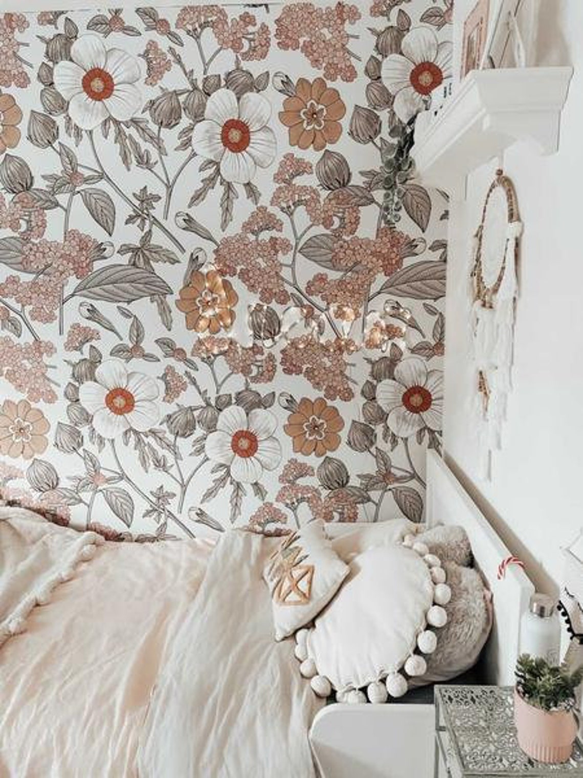 Goldie Nursery Floral Decor Wallpaper Nursery Decor Girls - Etsy