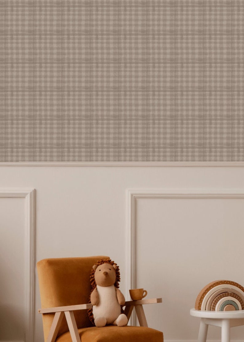 Plaid wallpaper for kids rooms