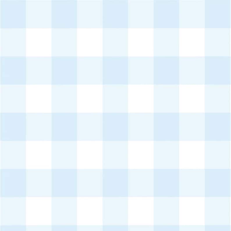 May include: A seamless pattern of alternating light blue and white squares. The pattern is a classic gingham design.