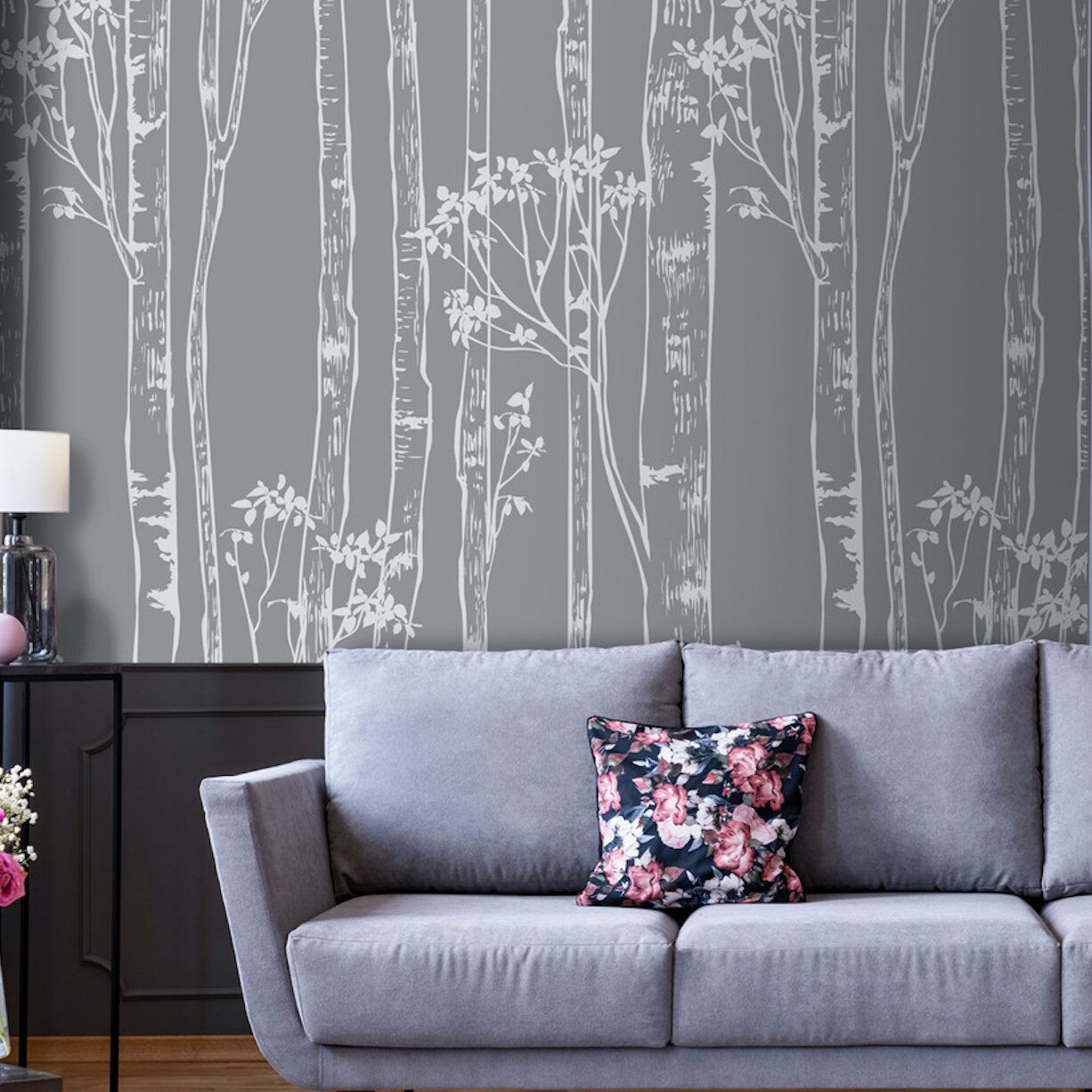 Wallpaper Vintage Forest Birch Tree Wood Removable Peel and Stick