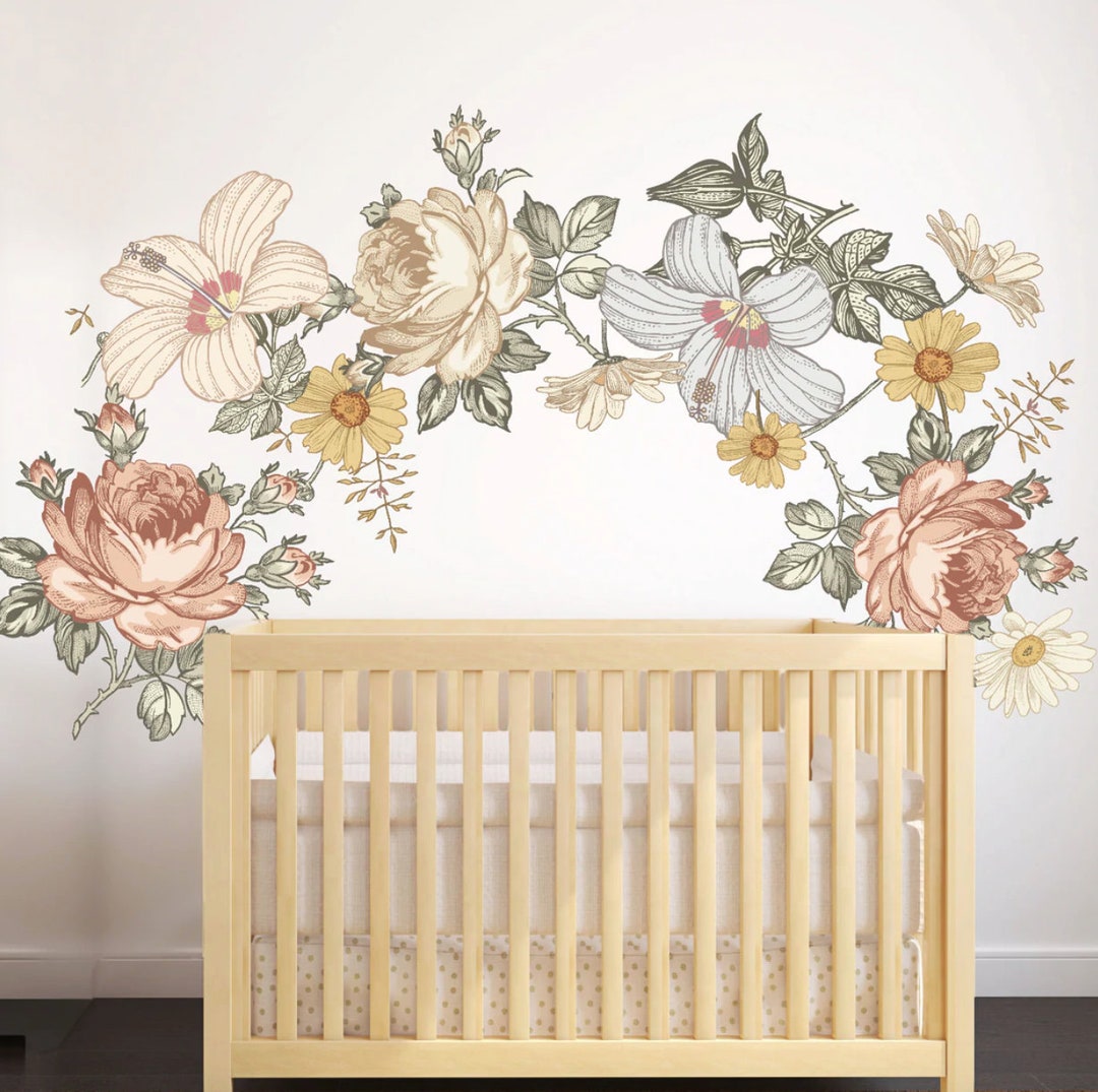 Floral Wall Decals, Floral Wall Stickers, Wall Decals, Wall Paper, Kids