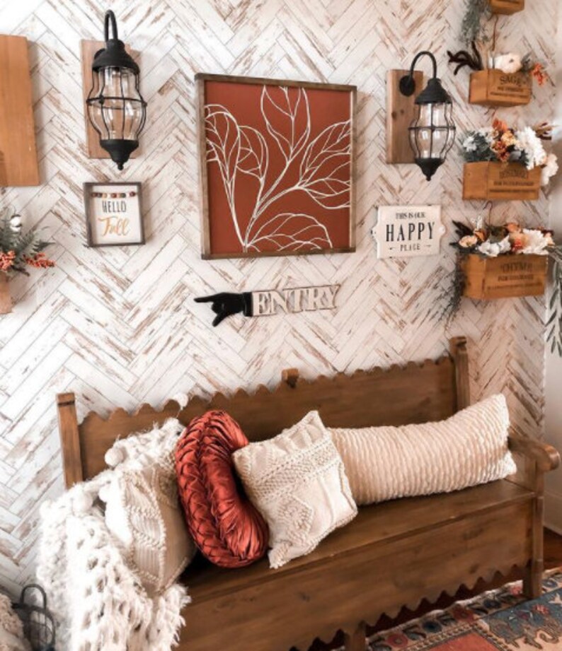 Herringbone Wallpaper Peel and Stick Wallpaper Removable Etsy Canada