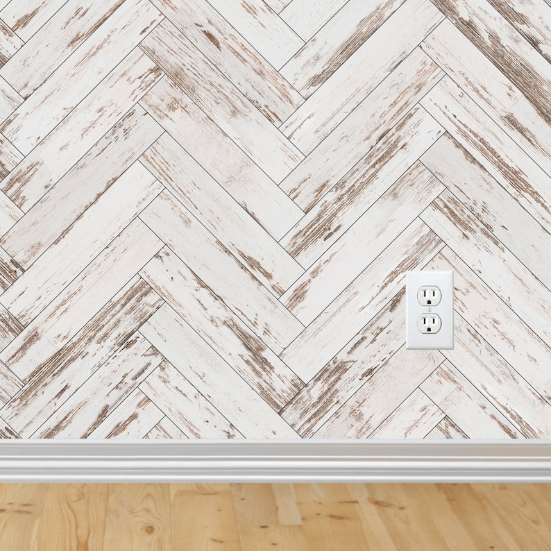 Herringbone Wallpaper Peel and Stick Wallpaper Removable Etsy Canada