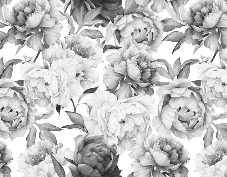 White grey nursery decor white grey flower wallpaper flower wallpaper wall art White grey wall art nursery wall art White grey decor