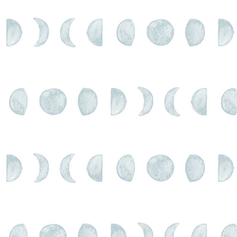 Tarina Wallpaper Peel and Stick Wallpaper Moon Phases Removable Wallpaper Blue Decor Moons Nusery Decor image 4