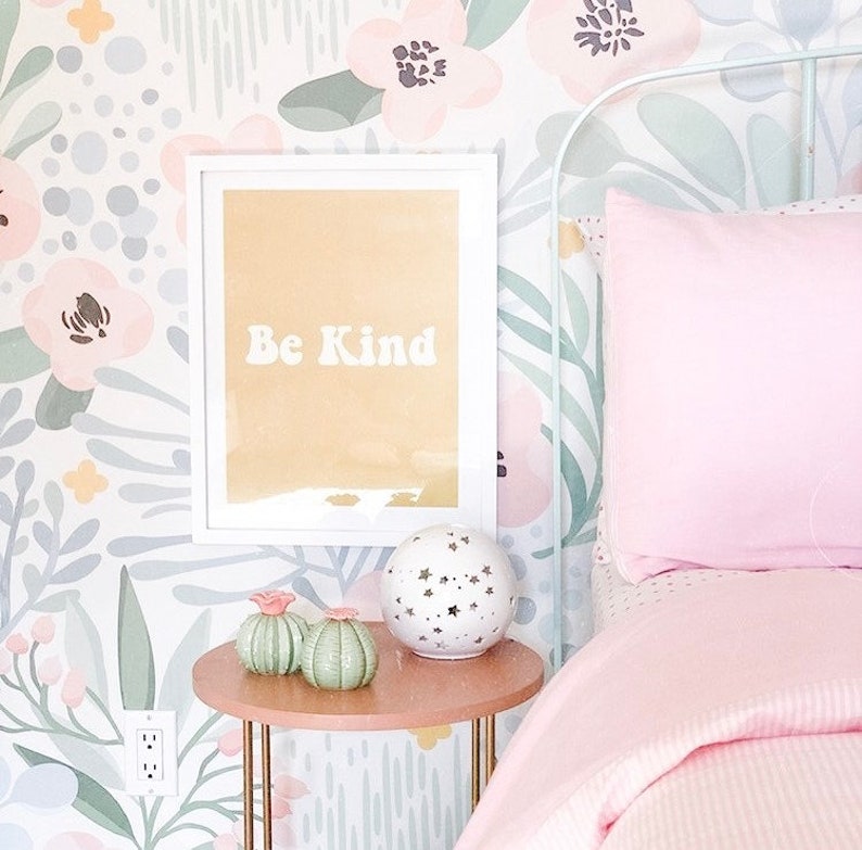 Dakota Days Floral Wallpaper Mint Decor Nursery Office Etsy Canada