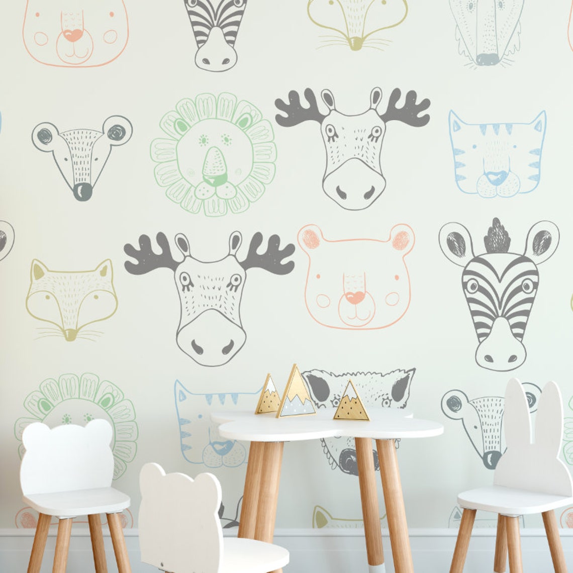 Animal Wallpaper Peel and Stick Wallpaper Animal Decor | Etsy