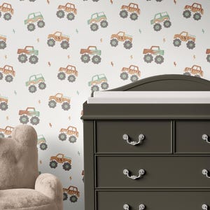 Vintage Car Wallpaper, Car Wallpaper, Racecars, Kids Wallpaper, Boys Decor, Removable Wallpaper, Nursery Decor, Peel and Stick