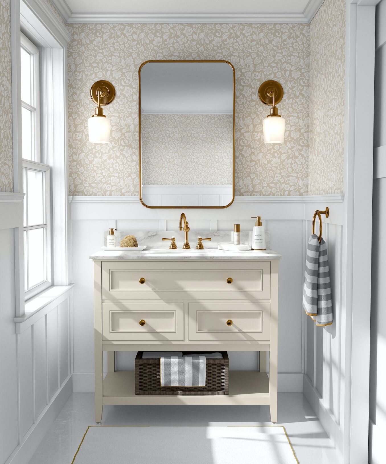 Peel and stick wallpaper for bathroom deals