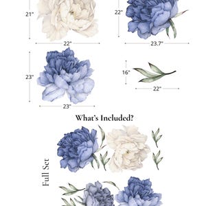 Blue Flower , Decals For Boys, Baby Boy Decor, Blue Flower Decor, Nursery Wall Decals, Kids Wall Decals, Flower Decals , Kids decals image 3