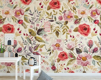 Papel de Parede Autoadesivo Floral Paradise: Decoração para Quarto de Bebê com Tema Jardim