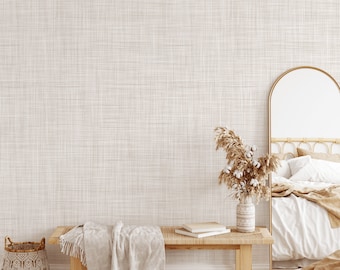 Faux Grasscloth Wallpaper, Peel and stick wallpaper, Non pasted traditional wallpaper, minimalist home decor, natural wallpaper